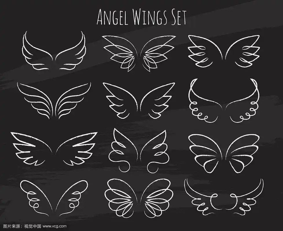 在黑板上手绘天使翅膀
