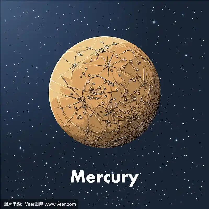 彩色的水星手绘草图