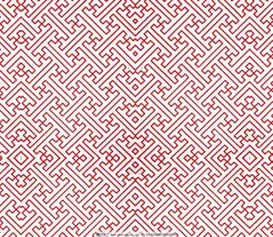 回纹蒙古族建筑体系中使用的图案一般以抽象图纹为主,其纹样的选择也