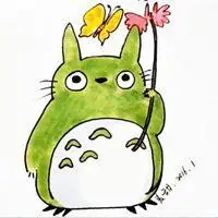 可爱情侣头像龙猫拿伞大龙猫撑着伞笑的图片点击鼠标右键下载