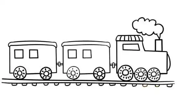 第五步在火车底部画出火车轨道第六步给火车上色火车简笔画就完成