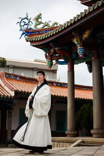 李佳杰服朱子深衣像,摄于台北孔庙.(马晨琛 摄).jpeg