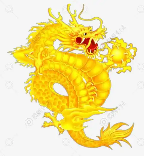 标签:中国龙古典龙彩绘龙手绘龙黄色龙卷曲龙装饰元素喜庆