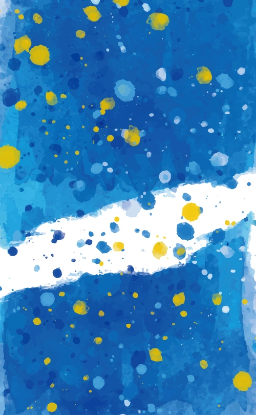 水彩文艺海洋渐变手绘浪漫背景素材