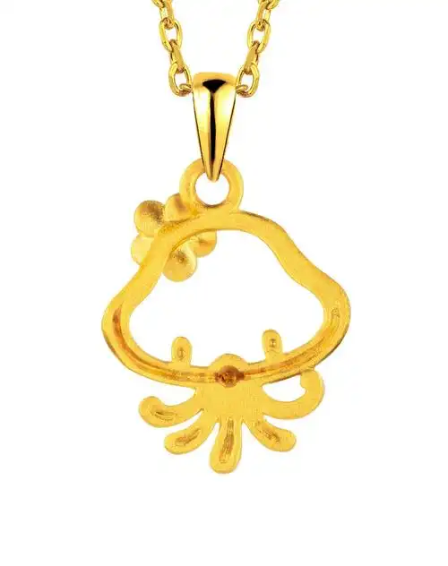 足金q趣小章鱼黄金吊坠(不含项链)2.09克
