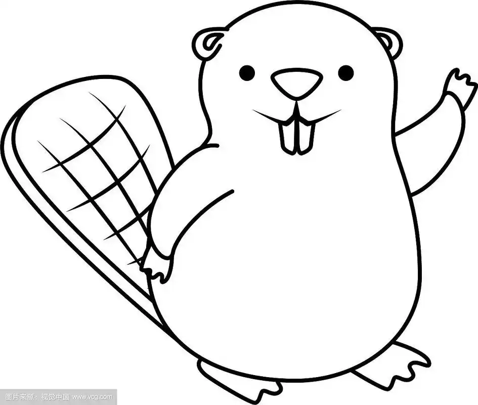 可爱的海狸吉祥物动物图标