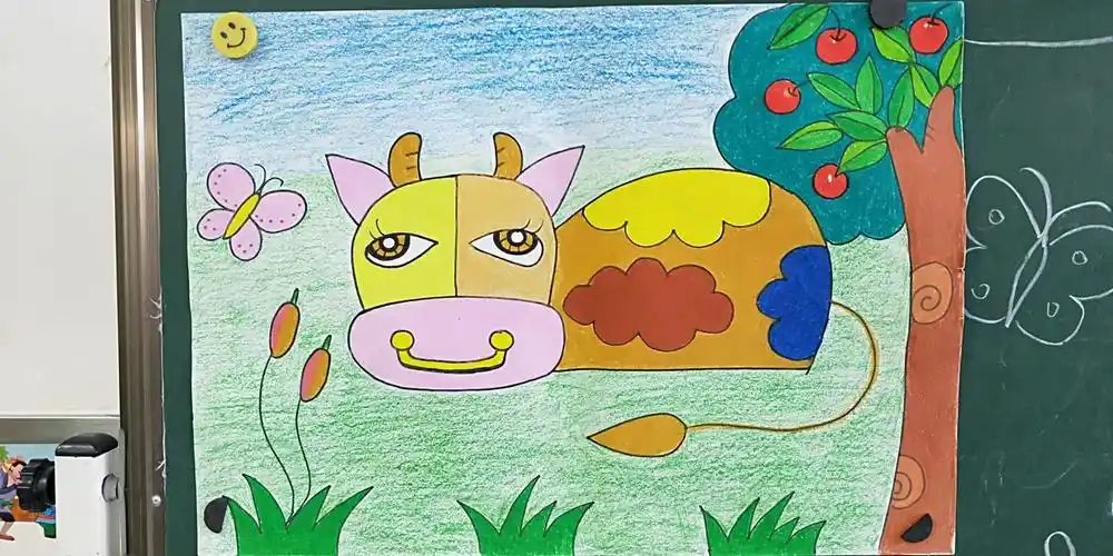 孩子们绘画的牛童趣十足