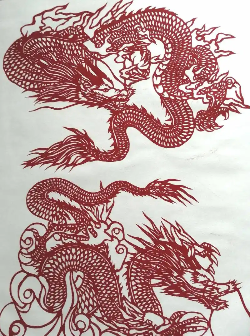 #原创剪纸龙作品 - 平平安安纯手工剪纸 - 抖音