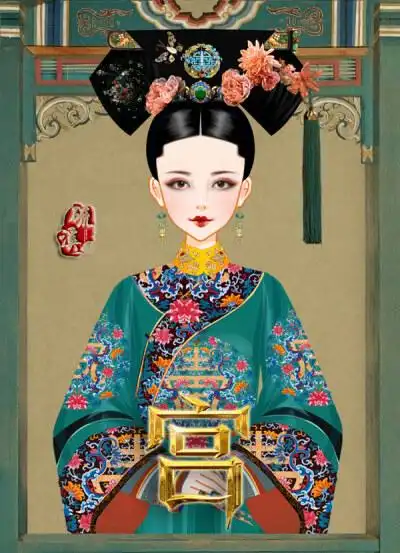 清宫,手绘,美人