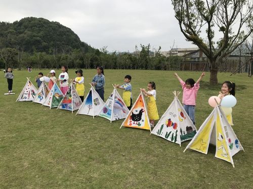 帐篷儿童手绘绘画diy彩绘涂鸦手工三角小帐儿童帐篷