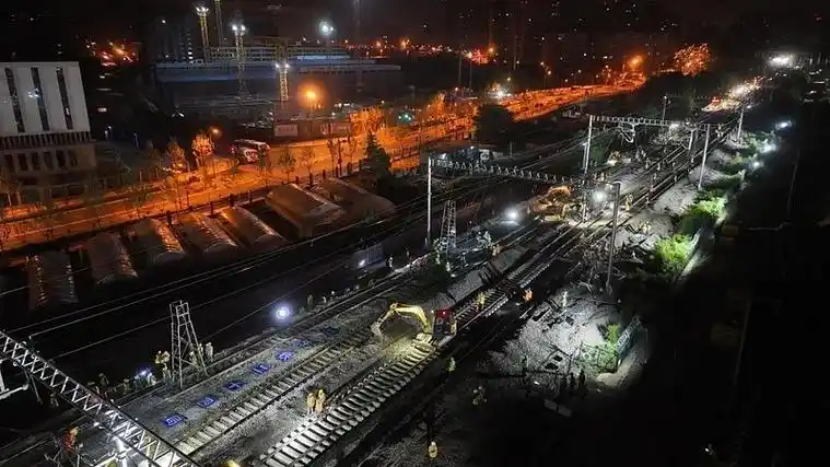 由中铁二十四局承建的新合肥西站项目控制性节点工程改合武高铁绕行线