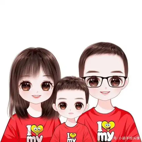 不一样的全家福,一家三口,四口头像,温馨甜蜜又好看