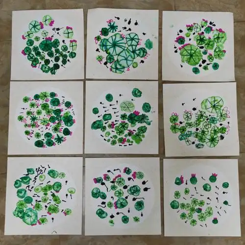 适合3-4岁小朋友上的宣纸晕染画1.