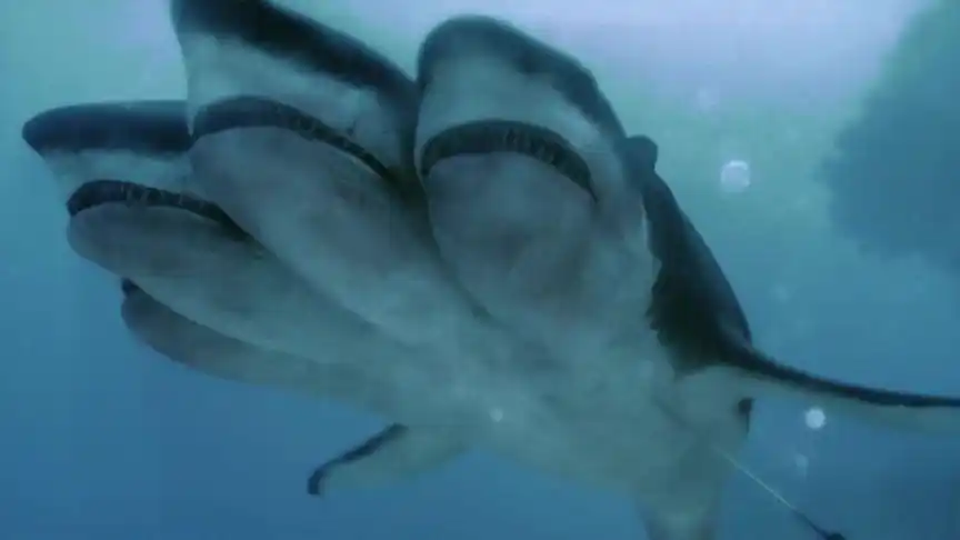 夺命五头鲨:变异鲨鱼长五个脑袋,开始疯狂袭击人类!