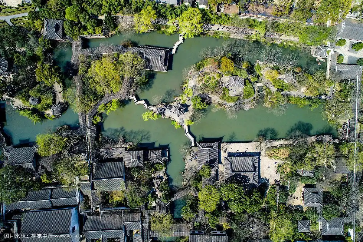 航拍拙政园