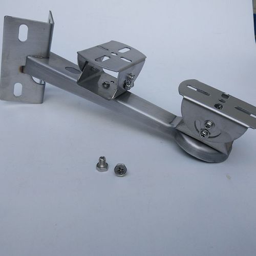 监控摄像机抱箍鸭嘴支架304不锈钢抱柱杆双枪位支架 万向双头支架