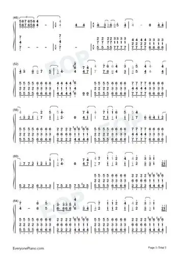 撒野-d调版双手简谱预览3