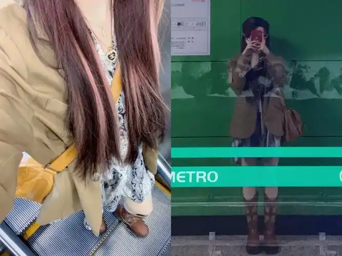 地铁站记录穿搭kiki今天穿什么