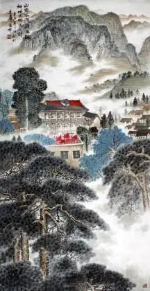 【已售】杜云祥四尺山水国画《柳暗花明又一村》