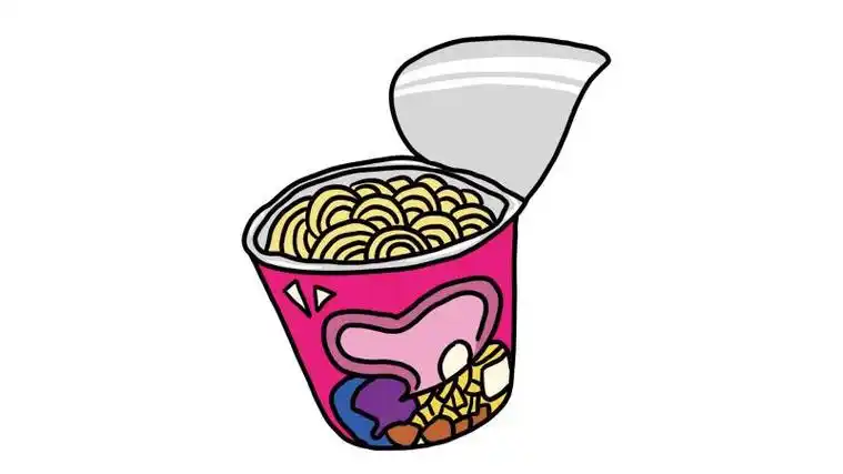 方便面简笔画步骤方便面卡通简笔画怎么画方便面简笔画方便面桶简笔画