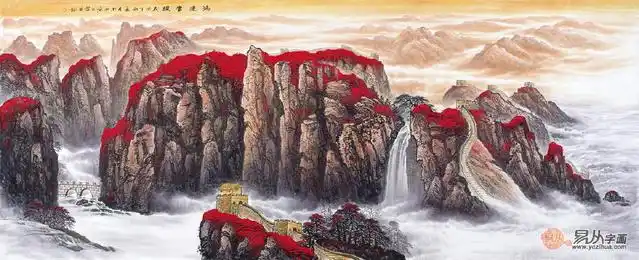 幽燕金秋图 王宁人民大会堂国画构图《鸿运当头》