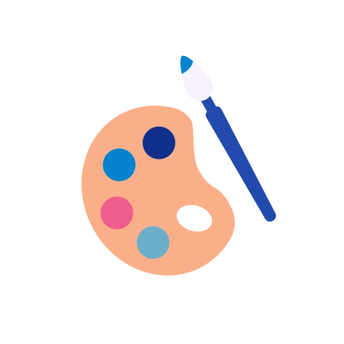 毛笔画笔调色盘绘画颜色图片