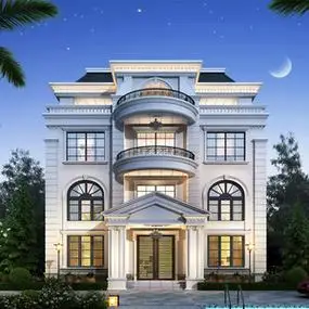 d800四层欧式豪华大气别墅设计图纸新农村自建房复式挑空洋房全套