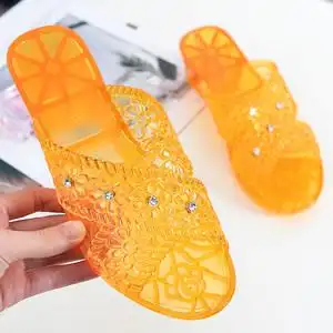 高跟凉拖鞋坡跟透明图片