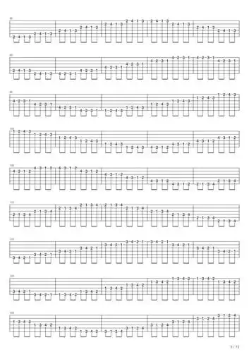 练习曲半音阶爬格子练习吉他谱