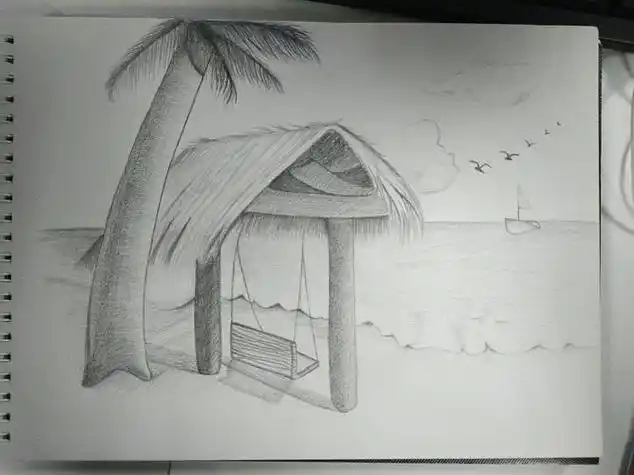 素描风景画素描风景画简单初学者