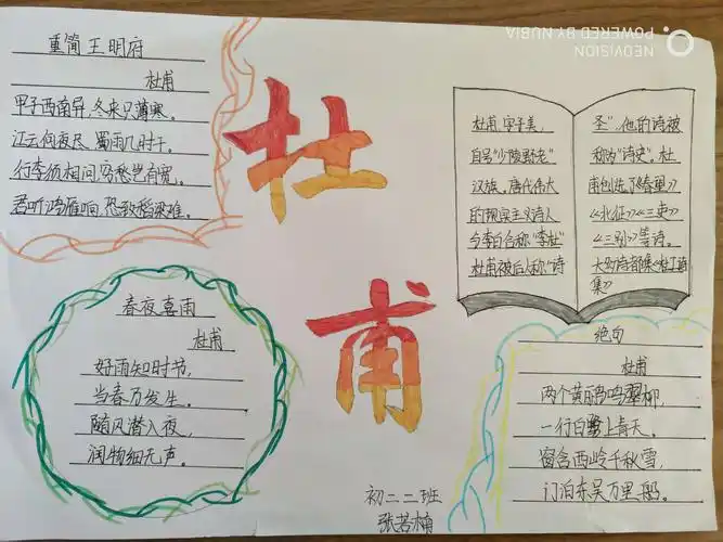 (2017级2班"走近杜甫"主题手抄报展示)