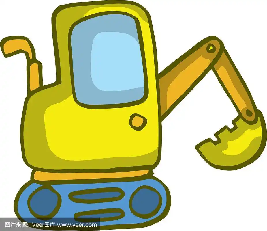 小挖掘机卡通儿童设计