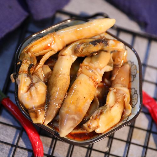 麻辣蛏王肉罐装即食香辣味零食熟食现做鲜活海鲜网红小海鲜竹蛏子