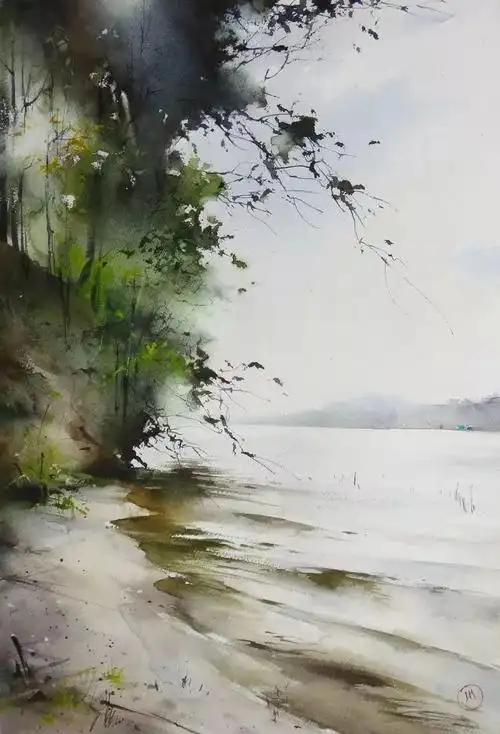 水彩画中的烟雨江南,朦胧梦幻的意境太迷人了!