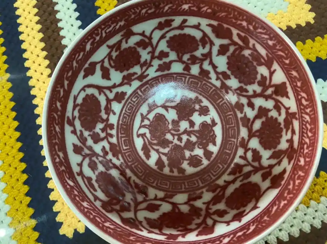 洪武釉里红大碗.#古玩收藏 #瓷器收藏鉴赏 #明清瓷器 - 抖音
