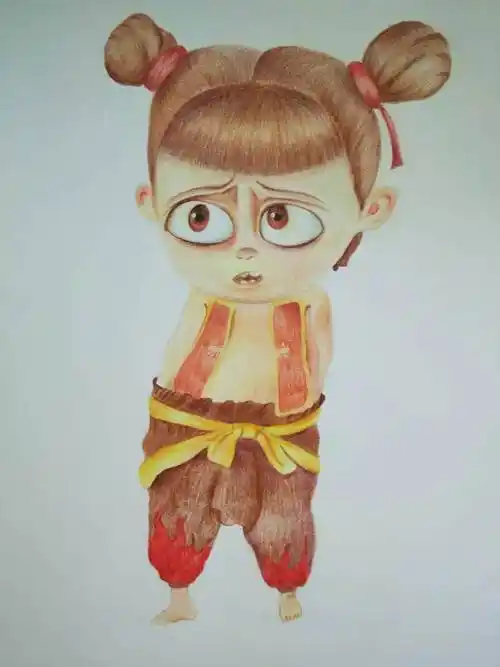 教大家画哪吒,看了就能会,手残党:我们缺的是你的手小哪吒简笔画教程