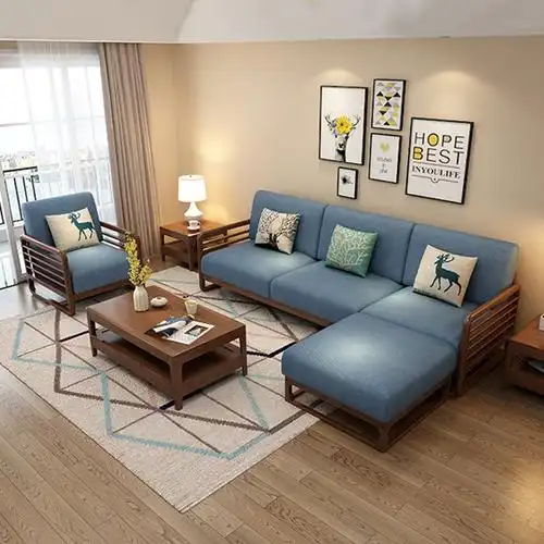实木沙发组合客厅小户户型北欧简约现代单人实木沙发