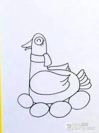 儿童画教学母鸭孵蛋