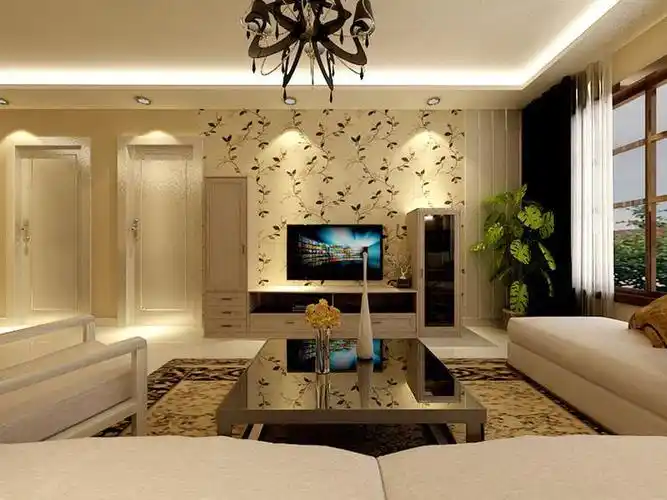 现代简约二居室客厅壁纸装修图片效果图#1043751389