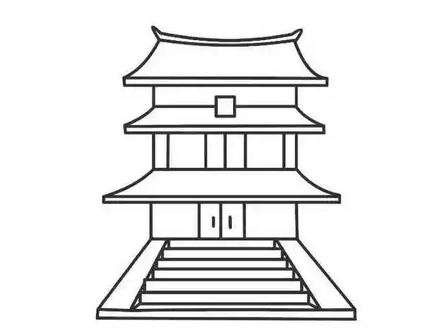 古代宫殿简笔画 古代宫殿简笔画彩色