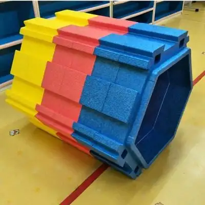 epp泡沫拼插积木儿童钻洞时光隧道钻圈组合积木六角拼插钻洞