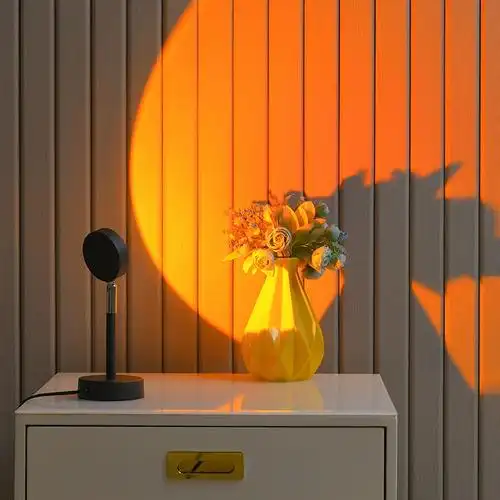 新品日落灯网红落地灯夕阳日不落灯彩创意卧室氛围台灯拍照投影落