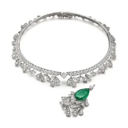 bvlgari宝格丽2020年新高级珠宝系列preciousfeathers祖母绿项链