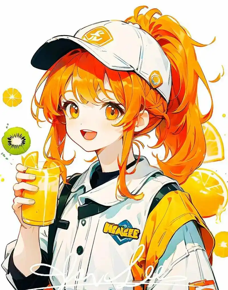 多巴胺女孩橙子橙色系头像壁纸