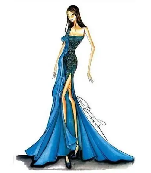 晚礼服手稿-婚纱礼服设计-服装设计