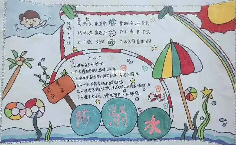 防溺水手抄报