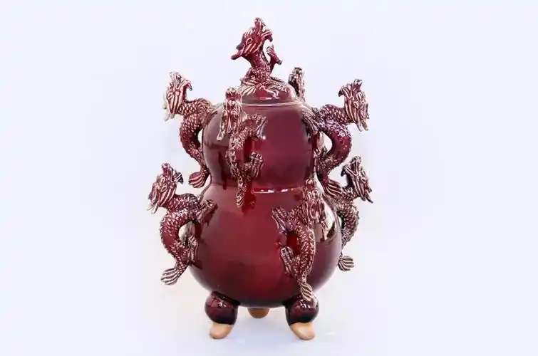 工美建军90周年钧瓷《福禄天下九龙至尊》