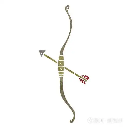 复古卡通弓和箭