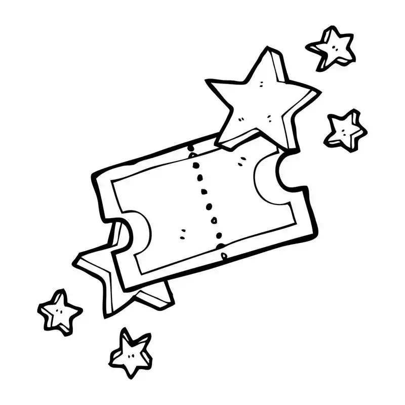 魔法电影门票,向量,在白色背景上的魔法电影票卡通