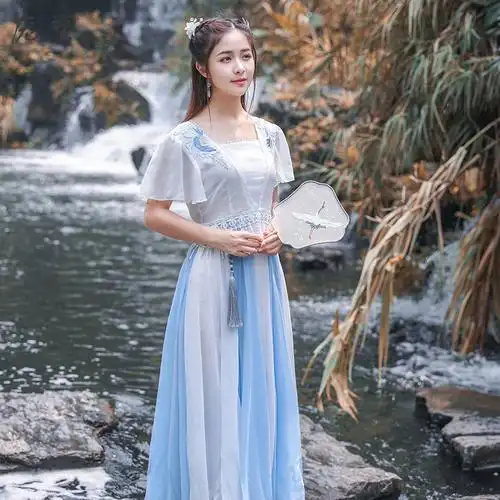 改良古装女汉女装现代上班春夏季仙气飘飘汉元素汉服